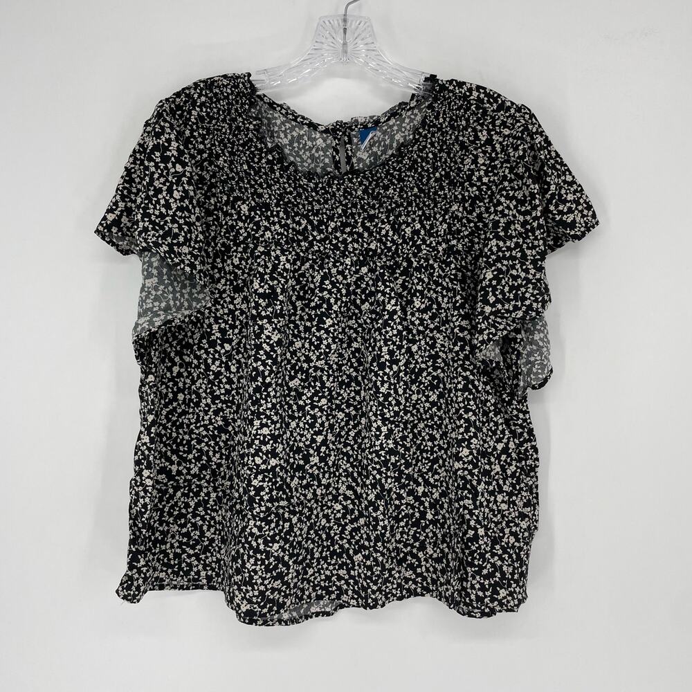 Old Navy Ruffle Sleeve Floral Top Size Large - Picture 2 of 6